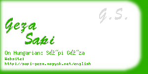 geza sapi business card